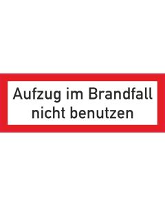 Brandschutzbeschilderung Aufzug im Brandfall nach StVO DIN 4066