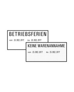 Betriebsferienstempel/Keine Warenannahme