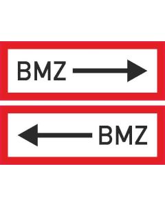 Brandschutzbeschilderung Brandmelderzentrale mit Richtungspfeil (BMZ) nach StVO DIN 4066