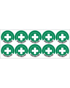 Rettungszeichen Ersthelfer Etiketten 40 mm rund