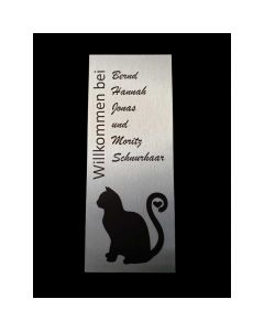 Familienschild Katze 120 x 300 mm