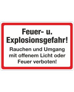 Brandschutzbeschilderung Feuer- u. Explosionsgefahr nach StVO DIN 4066