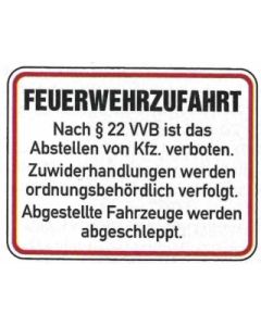 Feuerwehrzufahrt nach §22 VVB