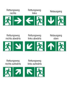 Rettungswegbeschilderung rechteckig nach ASR A1.3/ISO 7010