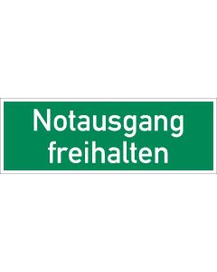 Rettungszeichen Notausgang freihalten