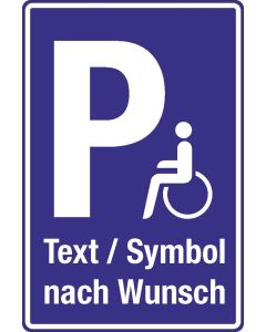 Parkplatzschild mit Rollstuhlfahrer -Symbol 400 x 250 mm