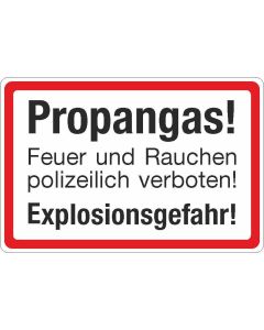 Brandschutzbeschilderung Propangas! nach StVO DIN 4066