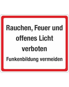 Brandschutzbeschilderung Rauchen Feuer & offenes Licht verboten 