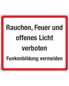 Brandschutzbeschilderung Rauchen Feuer & offenes Licht verboten