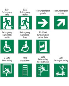 Rettungswegbeschilderung quadratisch ASR 1.3/ISO 7010