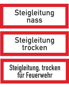 Brandschutzbeschilderung Steigleitung nach StVO DIN 4066