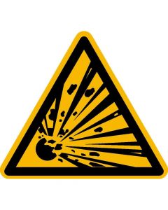 Warnzeichen "Warnung vor explosionsgefährlichen Stoffen"