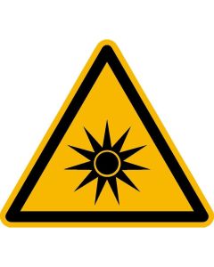 Warnzeichen "Warnung vor optischer Strahlung"