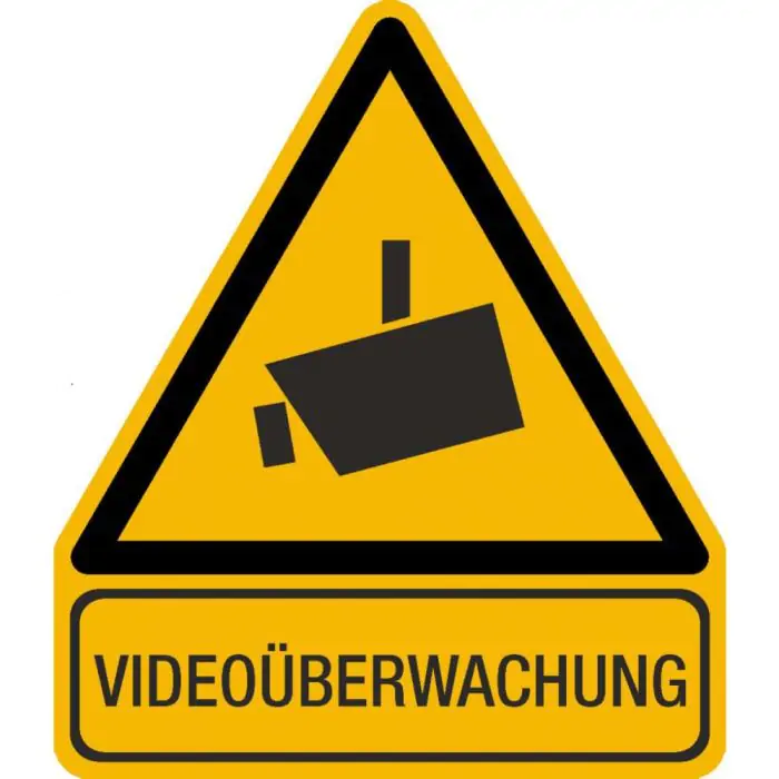 Videoüberwachung - Warndreieck - Kamera Symbol - MeinStempel