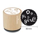 Woodies Rubber Stamp - It's a Girl!