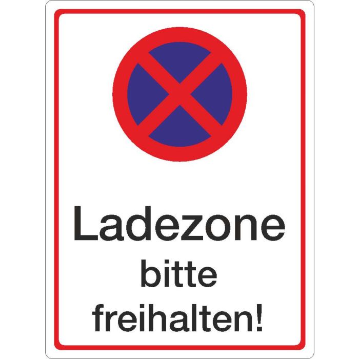 Parkplatzschild Ladezone bitte freihalten