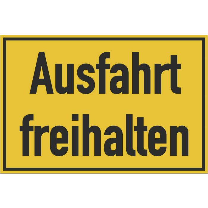 Gebäudebeschilderung Ausfahrt freihalten