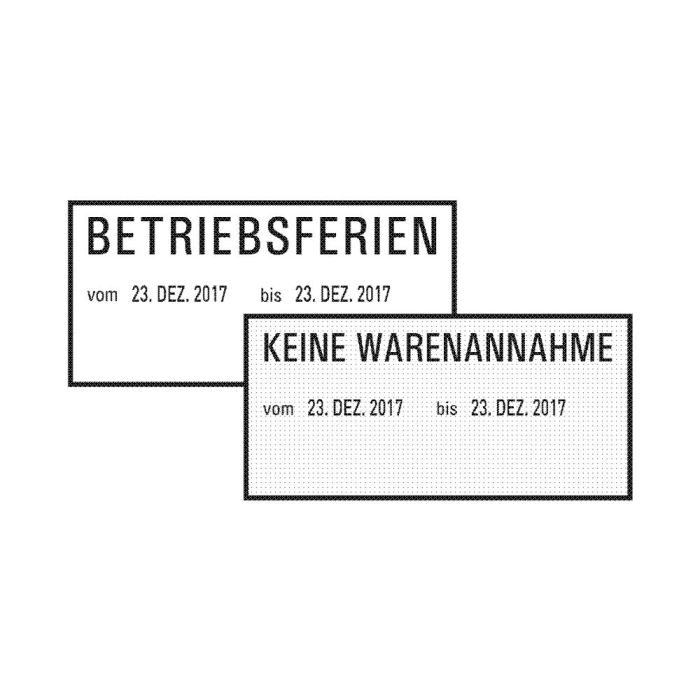 Betriebsferienstempel/Keine Warenannahme