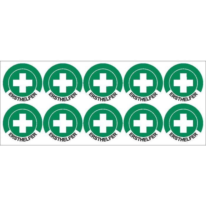 Rettungszeichen Ersthelfer Etiketten 40 mm rund