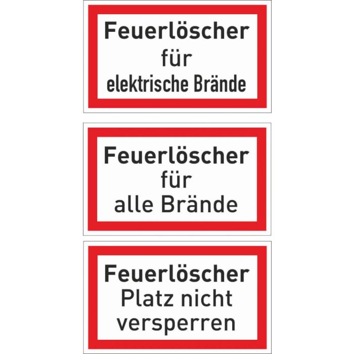 Brandschutzbeschilderung Feuerlöscher nach StVO DIN 4066