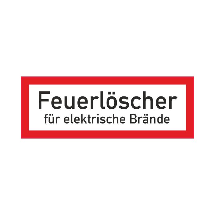 Brandschutzbeschilderung Feuerlöscher für elektrische Brände nach StVO DIN 4066