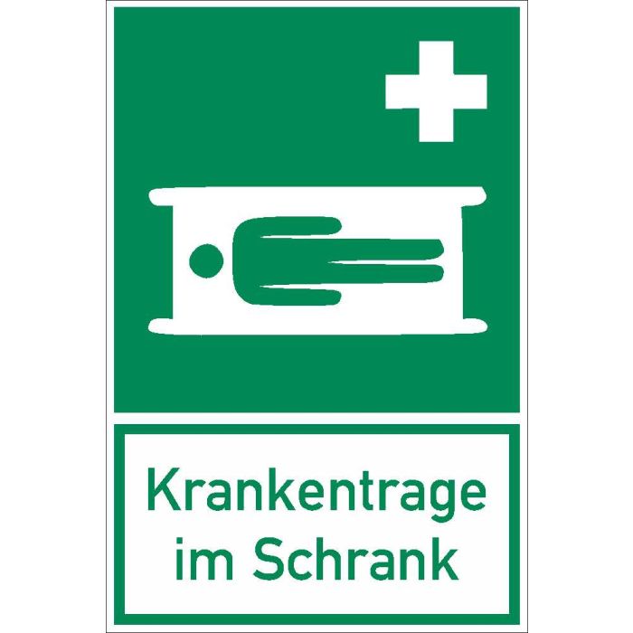 Rettungszeichen Krankentrage 300 x 200 mm