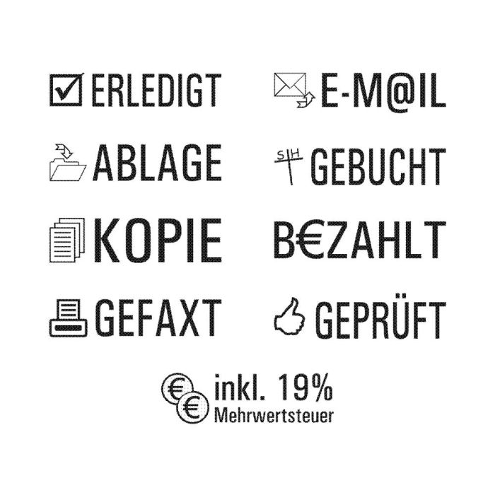 Lagertextstempel mit Bild