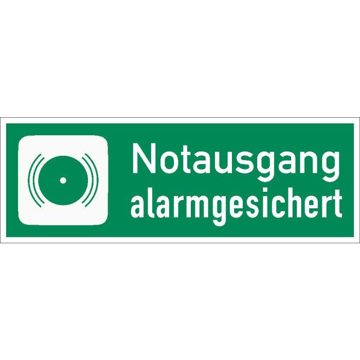 Rettungszeichen Notausgang alarmgesichert