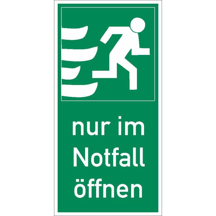 Rettungszeichen Nur im Notfall öffnen