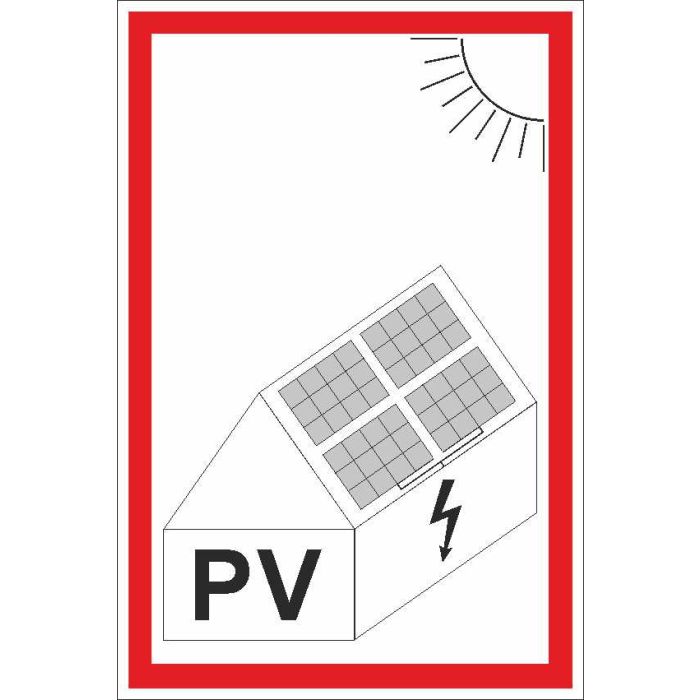 Brandschutzbeschilderung PV-Hinweisschild nach DIN VDE 0100-712