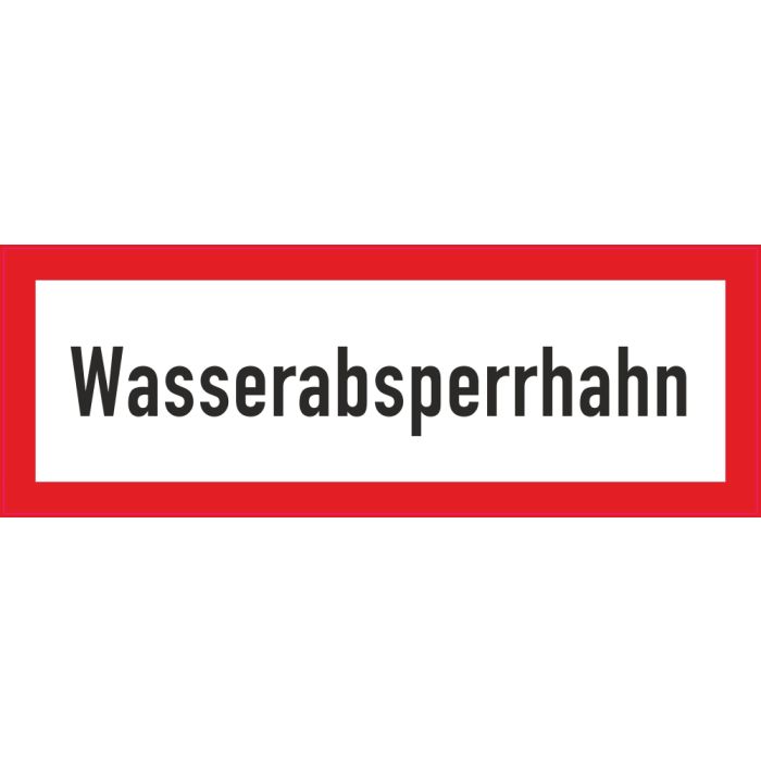 Brandschutzbeschilderung Wasserabsperrhahn nach StVO DIN 4066