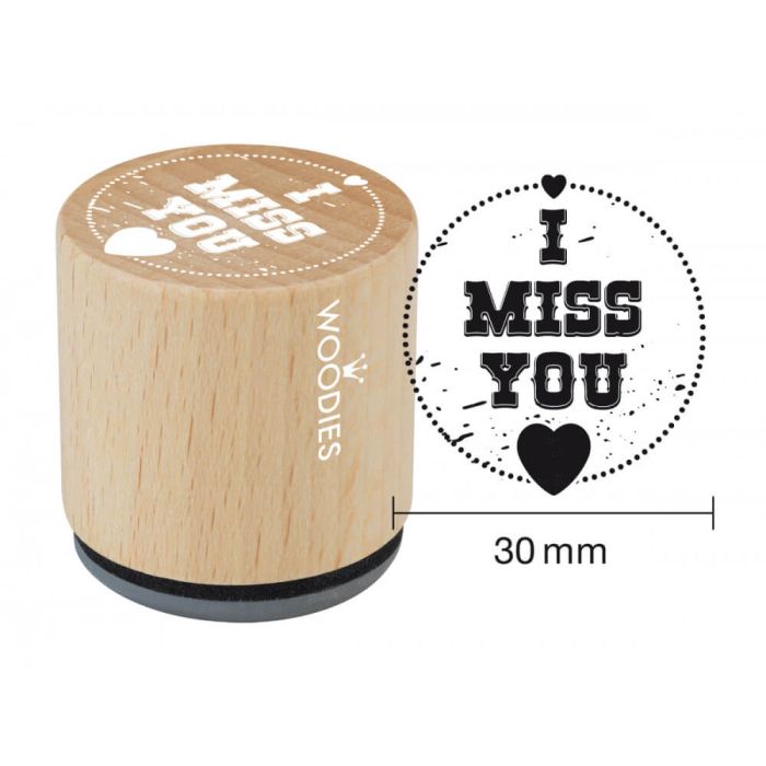 Woodies Rubber Stamp - I Miss You