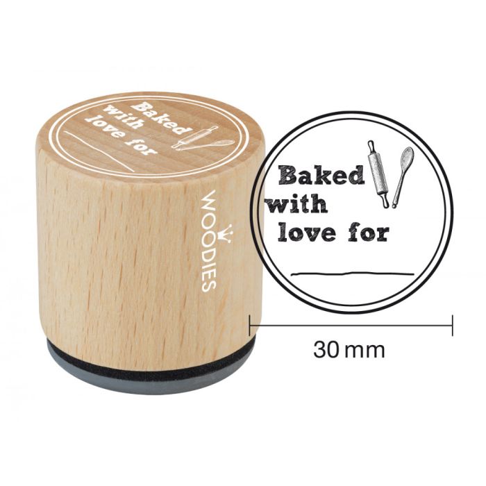 Woodies Rubber Stamp - Baked with love for...