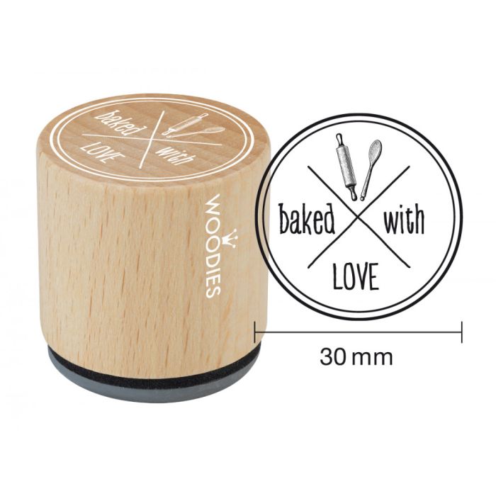 Woodies Rubber Stamp - Baked with love